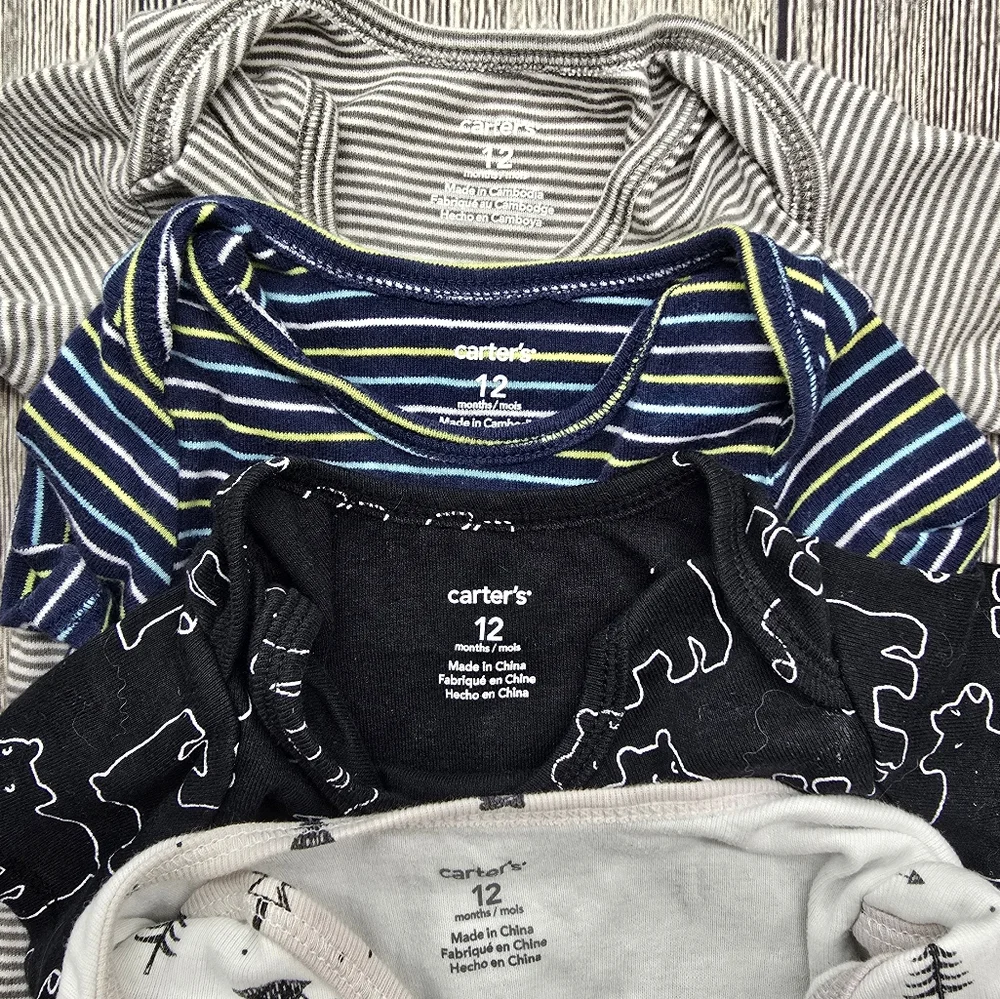 Carter's Set of 4 12 Month Baby Onesies Bundle